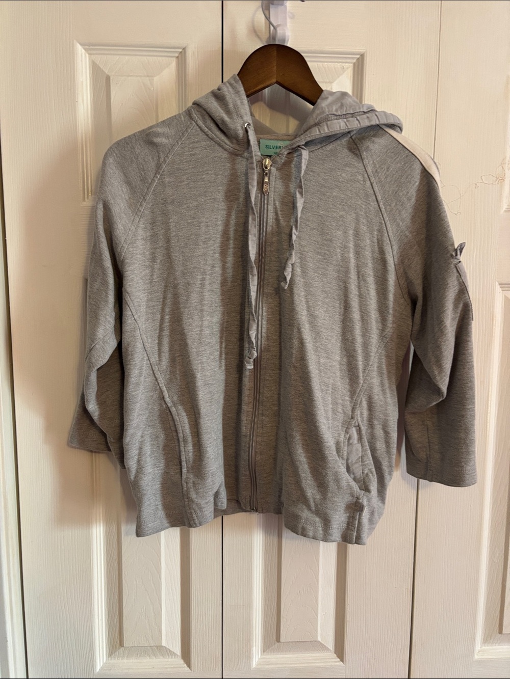 Light Gray Zip Hoodie with Hood